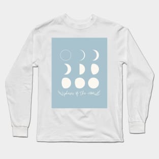 Moon Phases - Blue Long Sleeve T-Shirt